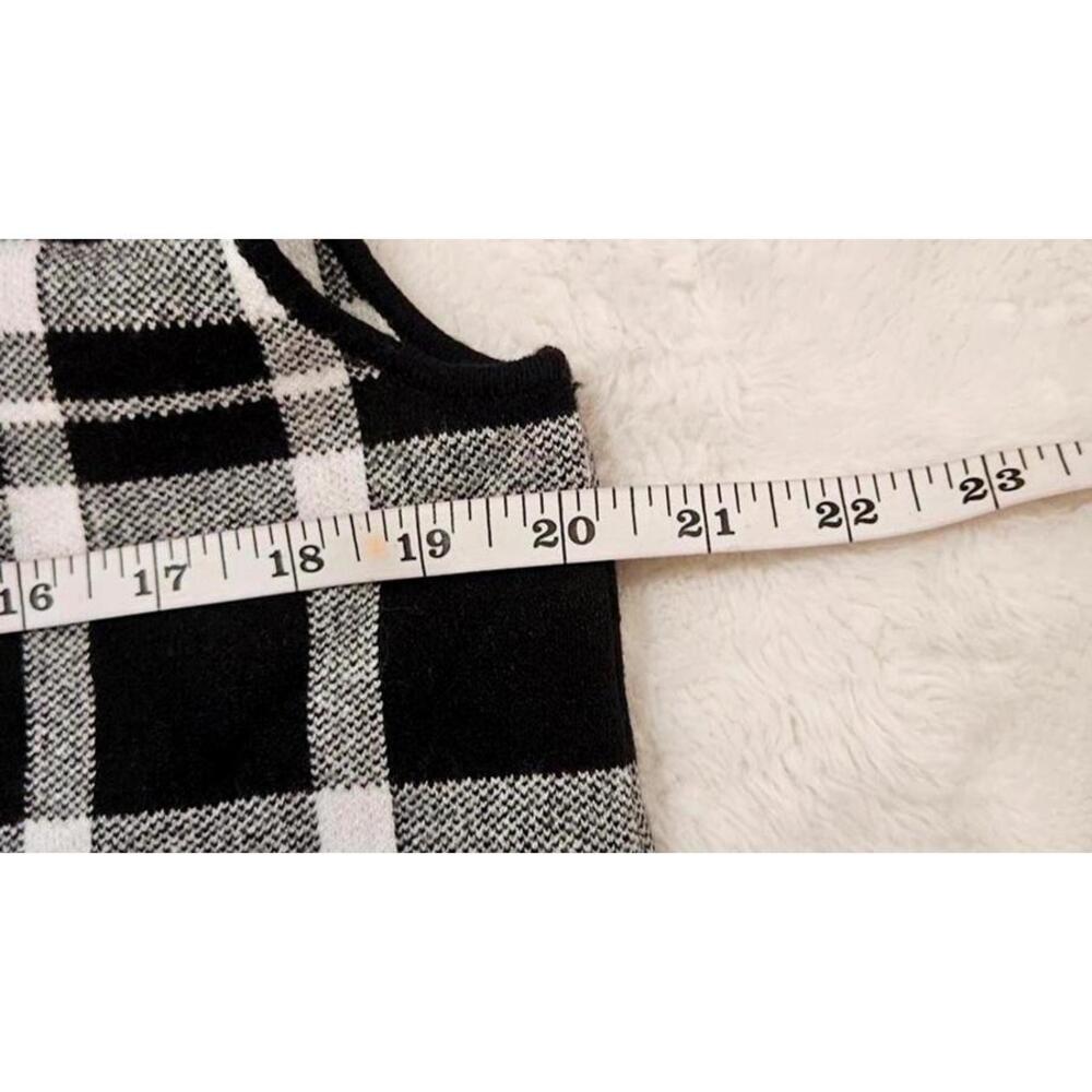 Nwt Marled Black and White Plaid Women's Sweater Vest-XL - Picture 5 of 7